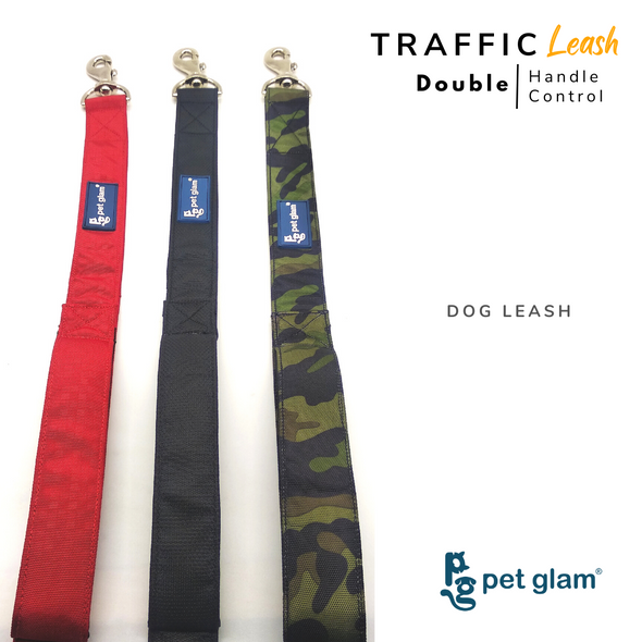 Pet Glam Traffic Dog Leash BRUCE with Padded Handle-Heavy Duty Hardware-5 Ft Long X-Large 1.5 inch Wide